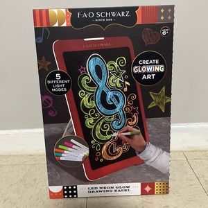 NWB FAO SCHWARZ LED neon glow drawing easel